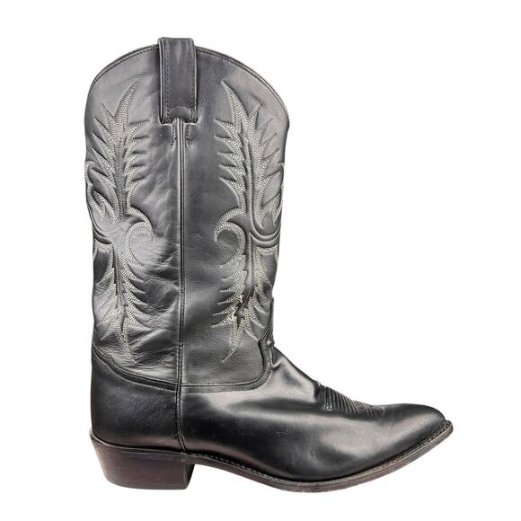 Vintage Tony Lama Mens Black Leather Western Cowboy Boots Size US 13 D